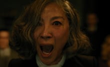 Michelle Yeoh looks perturbed in "A Haunting in Venice"