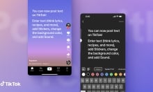 TikTok text posts on a smartphone