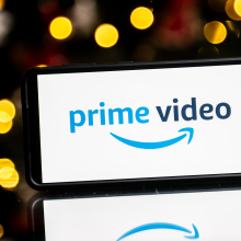 In this photo illustration a Prime Video logo seen displayed on a smartphone