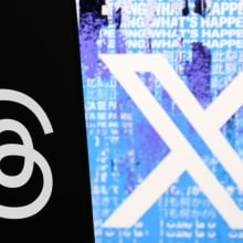 The Threads logo and the new X app logo