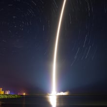 SpaceX launches a Falcon 9 rocket from Space Launch Complex 40 at Cape Canaveral Space Force Station in Florida.