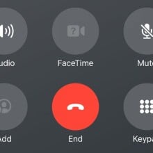iOS end call button
