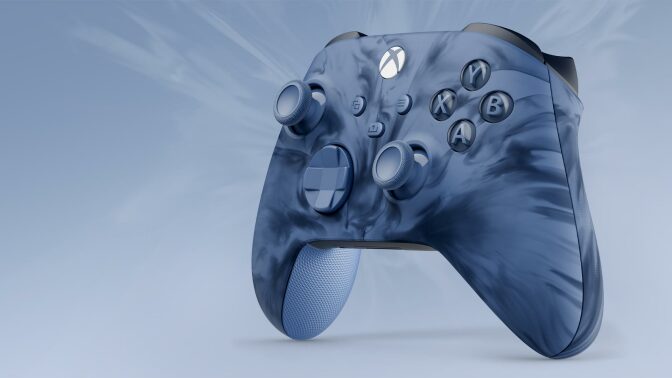Xbox Wireless Controller – Stormcloud Vapor Special Edition on smoky blue background