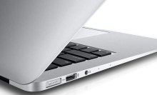 close up of side of MacBook Air 