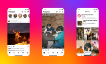 Screenshots of Instagram's new features, including music in carousel, collaborative reels, and pinned Add Yours posts.