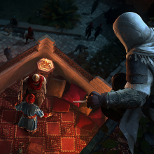 a screenshot of stealth gameplay in "assassin's creed mirage"